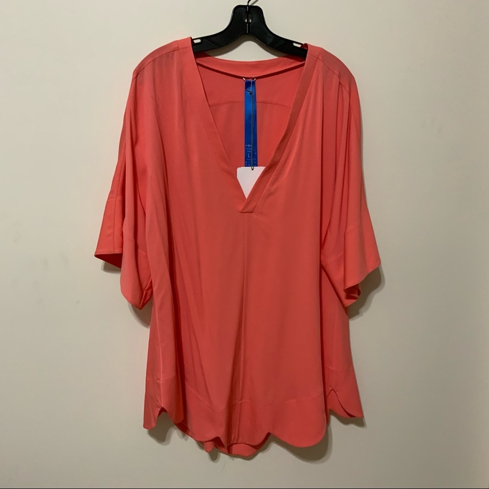 Kit Ace coral Surf n Turf tunic NWT L